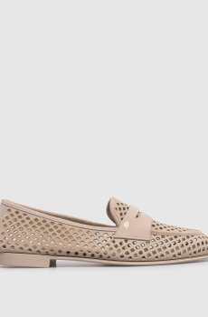 Бежевые замшевые лоферы