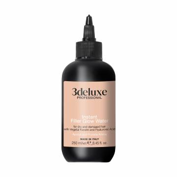 Филлер 3DeLuXe Instant Filler Glow Water для придания блеска волосам, с растительным кератином и гиалуроновой кислотой, 250 мл