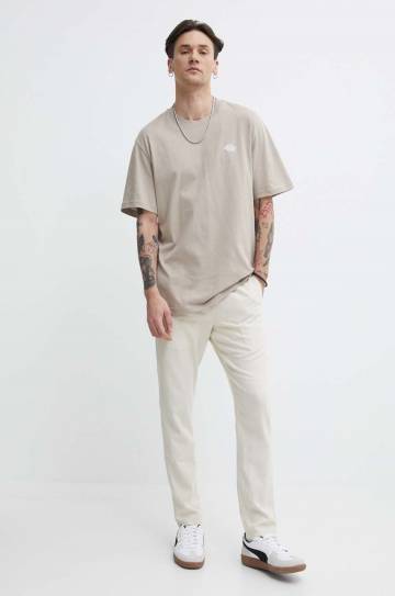 Хлопковая футболка Dickies цвет бежевый с аппликацией Хлопковая футболка Dickies цвет бежевый с аппликацией