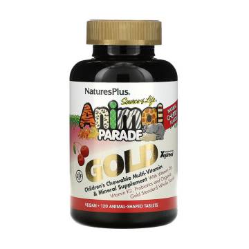 Мультивитамины для детей NaturesPlus Animal Parade Gold со вкусом вишни, 120 жевательных таблеток Мультивитамины для детей NaturesPlus Animal Parade Gold со вкусом вишни, 120 жевательных таблеток