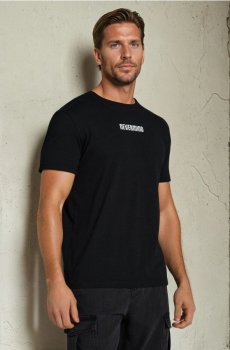 Бавовняна футболка з написом - чорний