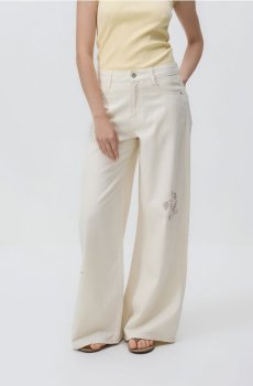 Reserved - Джинси широкого крою - кремовий - 102IX-01J