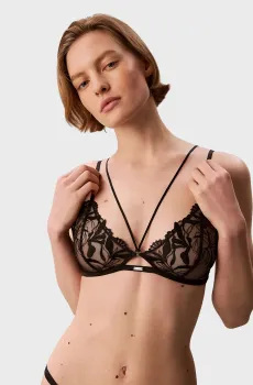 Женский черный бюстгальтер UNLINED TRIANGLE Черный XS Calvin Klein LV00QF8947
