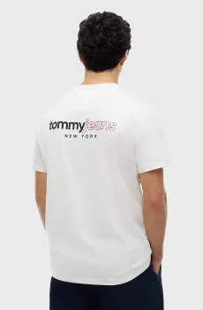 Мужская белая футболка REG DNA GRPHC SS T EXT Белый L Tommy Jeans DM0DM23375