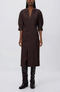 Reserved - Сукня з боковим розрізом - коричневий - 737HR-88X