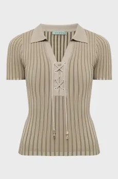 Женское оливковое поло в полоску Оливковый S Guess W6GR09.Z0590;SM24