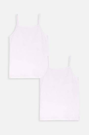 Детский хлопковый топ Coccodrillo 2 шт цвет белый BASIC UNDERWEAR Детский хлопковый топ Coccodrillo 2 шт цвет белый BASIC UNDERWEAR