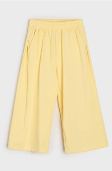 Спортивні штани wide leg з флісом - світло-жовтий