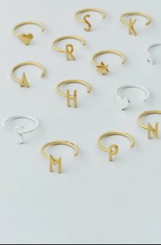 Серебряное кольцо с позолотой Design Letters