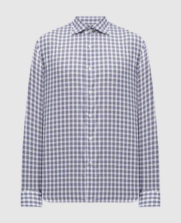 Синяя рубашка в клеточку