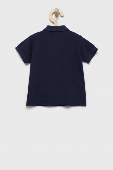 Детское хлопковое поло United Colors of Benetton цвет синий однотонный Детское хлопковое поло United Colors of Benetton цвет синий однотонный