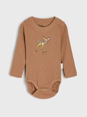 Боді з трикотажу в рубчик Bambi - пильно-коричневий Боді з трикотажу в рубчик Bambi - пильно-коричневий