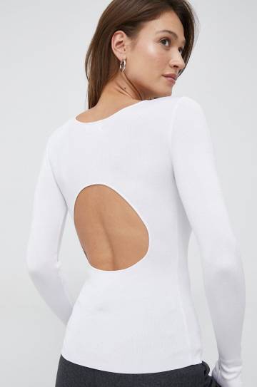 Свитер Calvin Klein женский цвет белый лёгкий Свитер Calvin Klein женский цвет белый лёгкий