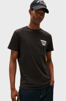 Мужская черная футболка SLIM ENTRY Черный M Tommy Jeans DM0DM22321