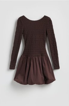 Reserved - Сукня-бульбашка - темно коричневий - 674HS-89X