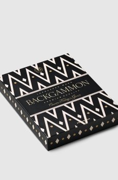 Настольная игра Нарды лакированные с геометрическим принтом