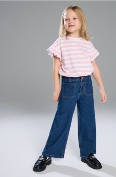 Джинси wide leg - темно-синій