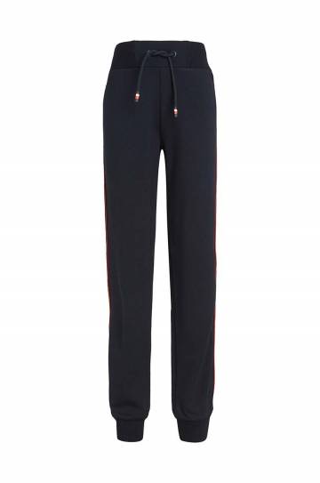 Детские спортивные штаны Tommy Hilfiger TAPE REGULAR цвет синий с аппликацией KB0KB09066 Детские спортивные штаны Tommy Hilfiger TAPE REGULAR цвет синий с аппликацией KB0KB09066