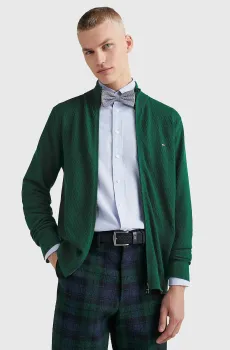 Мужской зеленый кардиган CROSS STRUCTURE ZIP THROUGH Зеленый S Tommy Hilfiger MW0MW29030