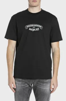 Мужская черная футболка Черный L Replay M3332 .000.2660