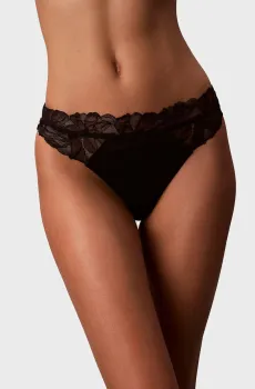 Женские черные трусики THONG Черный M Calvin Klein LV00QF8444