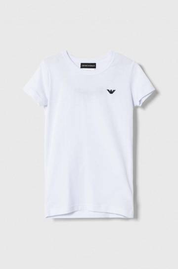Детская футболка Emporio Armani 2 шт цвет белый однотонный Детская футболка Emporio Armani 2 шт цвет белый однотонный