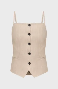 Женский бежевый жилет в полоску Бежевый 34 HUGO 50560007;968