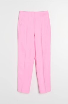 Брюки цигаретного крою з домішкою віскози - яскраво-рожевий