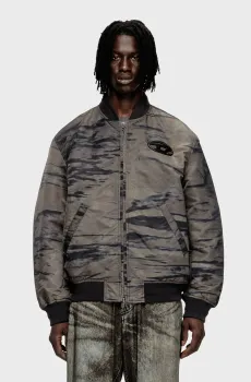 Мужской серый бомбер с узором GIACCA Серый 50 Diesel A19514 0DLBZ