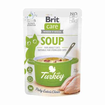 Влажный корм для взрослых кошек Brit Care Soup With Turkey Суп с индейкой, 75 г Влажный корм для взрослых кошек Brit Care Soup With Turkey Суп с индейкой, 75 г