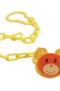 Цепочка для пустышки Lindo Pk 221 на клипсе желтый мышонок