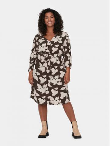 ONLY Carmakoma Повсякденна сукня 15302130 Коричневий Regular Fit ONLY Carmakoma Повсякденна сукня 15302130 Коричневий Regular Fit
