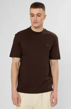 Мужская темно-коричневая футболка Коричневый S BOSS 50555844;207