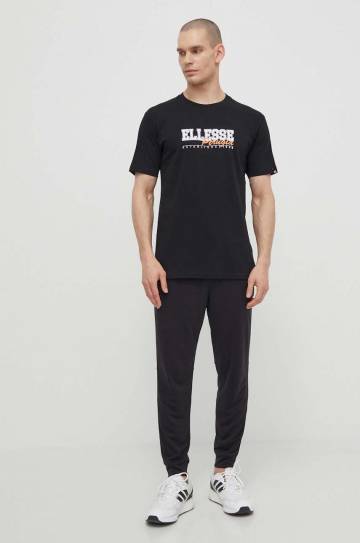 Хлопковая футболка Ellesse Zagda T-Shirt мужская цвет чёрный с принтом SHV20122 Хлопковая футболка Ellesse Zagda T-Shirt мужская цвет чёрный с принтом SHV20122