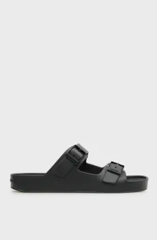 Мужские черные слайдеры EVA DOUBLE Черный 40 Calvin Klein HM0HM02116