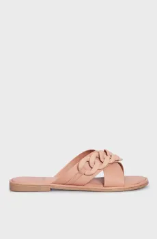 Женские пудровые кожаные слайдеры Laila Оранжевый 37 Mexx MXCY011301W