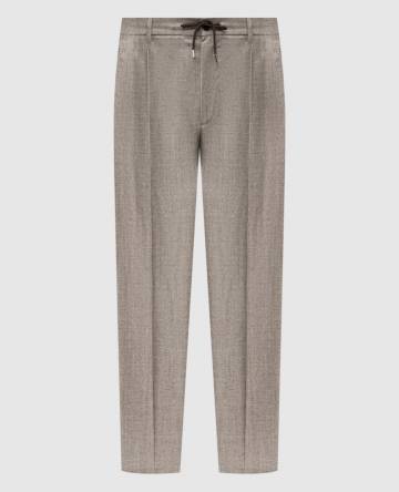 Бежевые штаны ANTON из шерсти