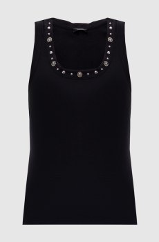 Черный топ в рубчик