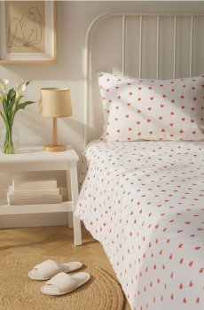 Комплект бавовняної постільної білизни - кремовий