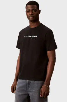 Мужская черная футболка 20S CALVIN RSRT PALMLF GRAPHI Черный XL Calvin Klein Jeans LV04RG825G