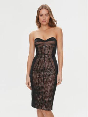 Elisabetta Franchi Коктейльна сукня AB-535-37E2-5874 Чорний Slim Fit Elisabetta Franchi Коктейльна сукня AB-535-37E2-5874 Чорний Slim Fit