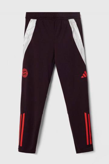 Детские спортивные штаны adidas Performance FCB TR PNTY цвет бордовый с принтом IS9943 Детские спортивные штаны adidas Performance FCB TR PNTY цвет бордовый с принтом IS9943