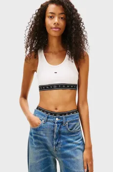 Женский белый топ TAPE BRA TOP Белый S Tommy Jeans DW0DW22537