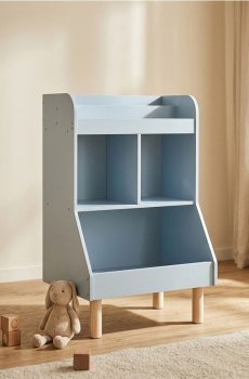 Триярусний підлоговий стелаж з відділеннями - light blue