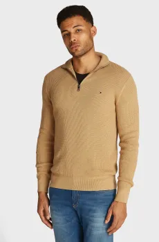 Мужская бежевая кофта REFINED STRUCTURE ZIP MOCK Бежевый XXL Tommy Hilfiger MW0MW35471