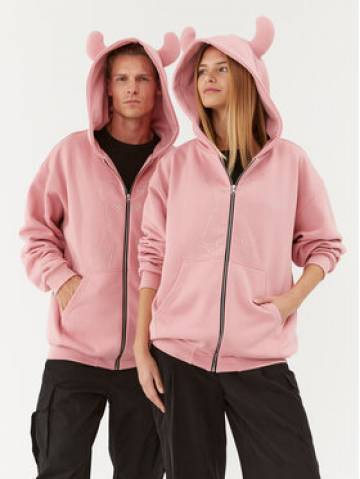 2005 Світшот Unisex Studded Horned Lucy Zip Рожевий Relaxed Fit 2005 Світшот Unisex Studded Horned Lucy Zip Рожевий Relaxed Fit