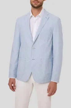 Мужской голубой льняной блейзер Голубой 50 Pierre Cardin PC.-C4 42404.7020-90