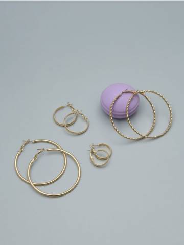 Сережки, 4 пари - золотий Сережки, 4 пари - золотий