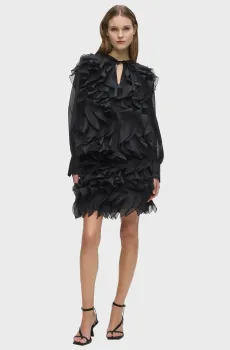 Женская черная юбка ruffle Черный 40 Karl Lagerfeld B3W12009