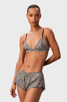 Женский бежевый бюстгальтер с узором UNLINED TRIANGLE Бежевый XS Calvin Klein LV00QF8392